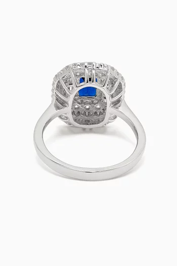 Emerald Crystal Ring in 925 Sterling Silver