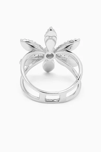 Crystal Flower Ring in 925 Sterling Silver