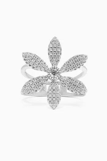 Crystal Flower Ring in 925 Sterling Silver