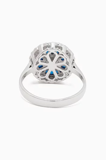 Sapphire Crystal Ring in 925 Sterling Silver