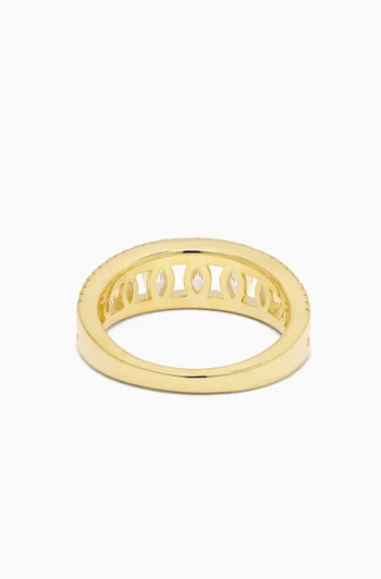 Crystal Band Ring in Gold-plated Silver