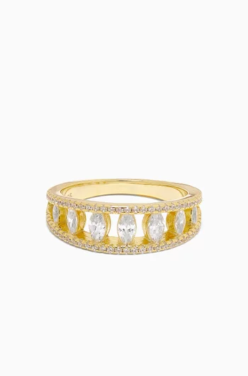 Crystal Band Ring in Gold-plated Silver