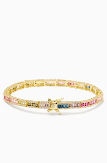 Crystal Tennis Bracelet in Gold-plated Silver