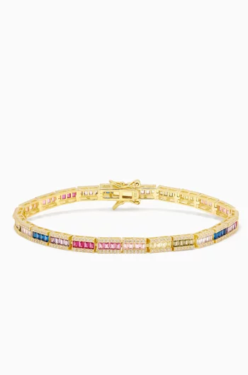 Crystal Tennis Bracelet in Gold-plated Silver