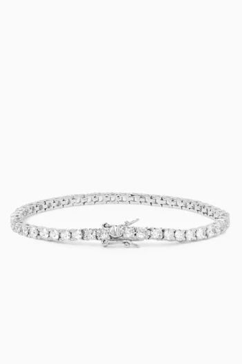 Tennis Crystal Bracelet in Sterling Silver