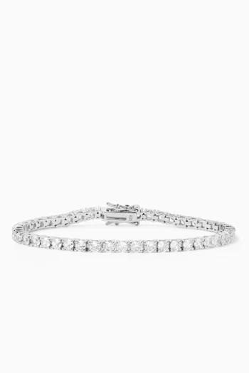 Tennis Crystal Bracelet in Sterling Silver