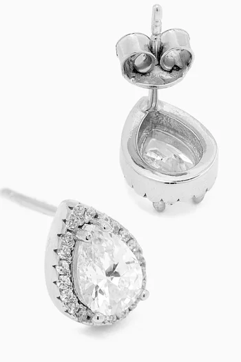 Teardrop Crystal Stud Earrings in 925 Sterling Silver
