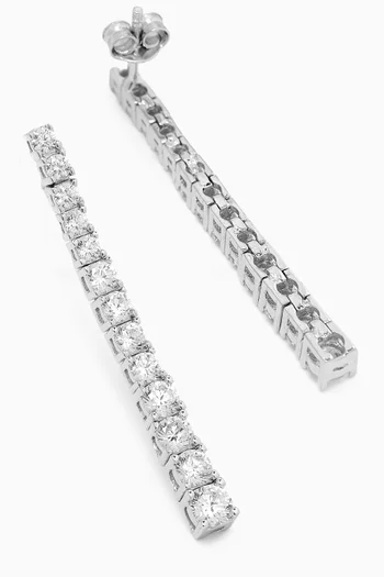 Tennis Crystal Drop Earrings in 925 Sterling Silver