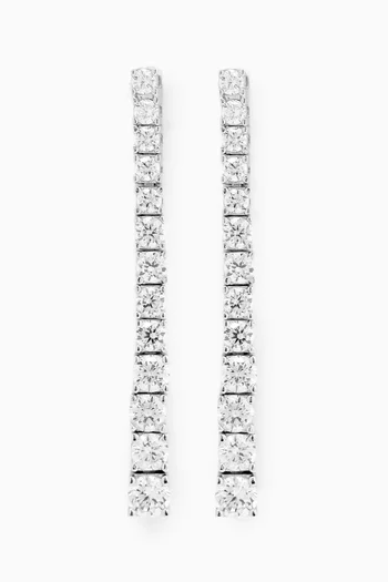Tennis Crystal Drop Earrings in 925 Sterling Silver