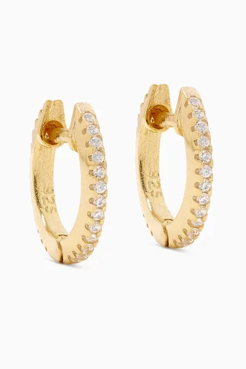 Crystal Huggie Earrings in Gold-plated Silver