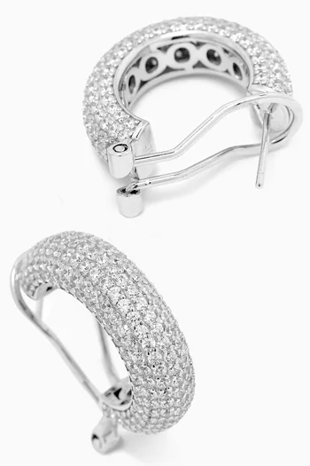 Pavé Crystal Hoops in 925 Sterling Silver
