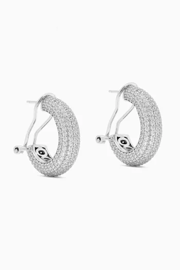 Pavé Crystal Hoops in 925 Sterling Silver