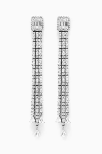 Triple Strand Drop Earrings in 925 Sterling Silver