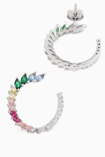 Loop Crystal Earrings in 925 Sterling Silver