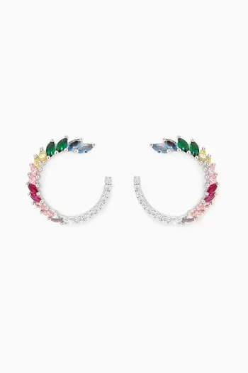 Loop Crystal Earrings in 925 Sterling Silver