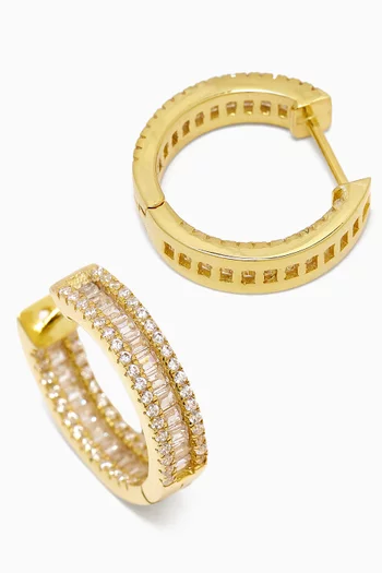 Crystal Huggies in Gold-plated Silver