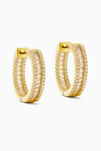 Crystal Huggies in Gold-plated Silver