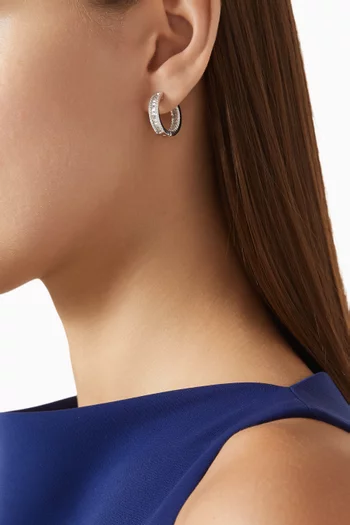 Crystal Huggies in Sterling Silver