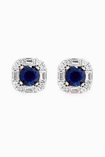 Sapphire Crystal Studs in Sterling Silver