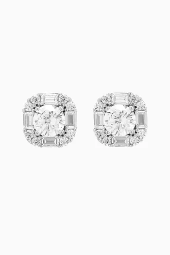 Crystal Studs in Sterling Silver