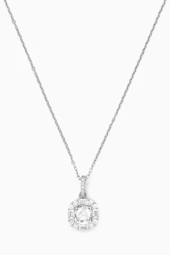Sapphire Crystal Pendant Necklace in Sterling Silver