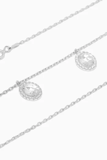 Crystal Station Necklace in 925 Sterling Silver