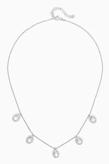 Crystal Station Necklace in 925 Sterling Silver