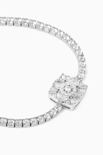 Crystal Tennis Bracelet in Sterling Silver