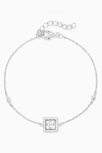 Crystal Chain Bracelet in Sterling Silver