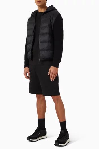 Padded Zip Hoodie in Cotton
