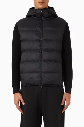 Padded Zip Hoodie in Cotton