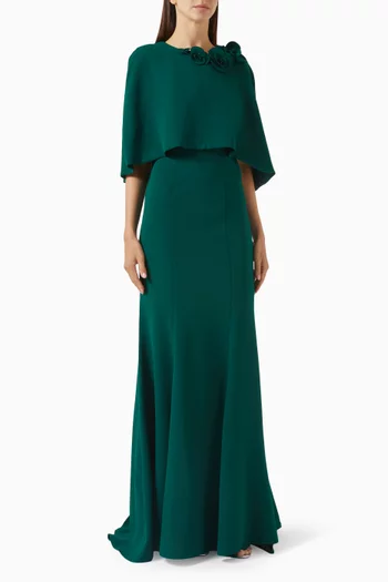 Cersie Cape Gown in Crepe