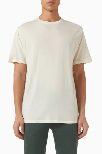 تي شيرت بفتحة رقبة مستديرة صوف مارينو