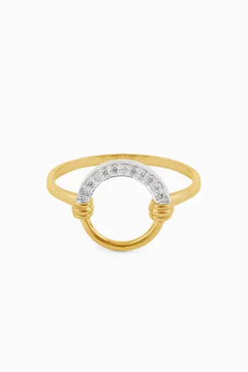 Circle Diamond Ring in 18kt Gold