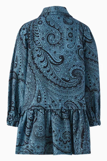 Paisley Print Shirt Dress in Cotton