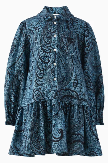 Paisley Print Shirt Dress in Cotton
