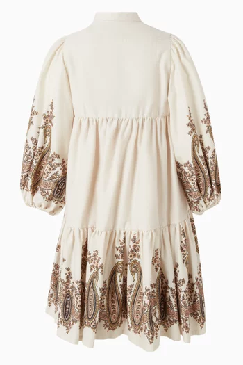 Printed Tiered Dress in Cotton