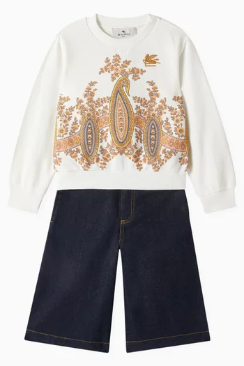 Graphic Print Sweatshirt in Cotton