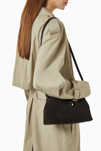 T-lock Clutch in Suede