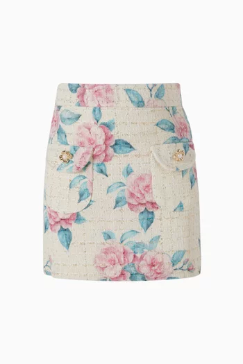 Floral Skirt in Tweed