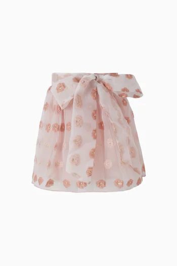 Floral Applique Skirt in Tulle
