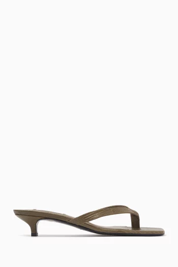 35 Flip-flop Sandals in Lizard-embossed Leather