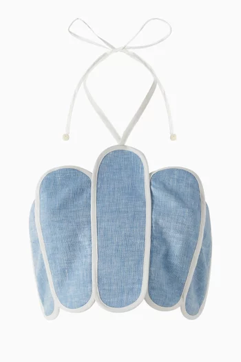 Lenny Panelled Halter Top in Linen