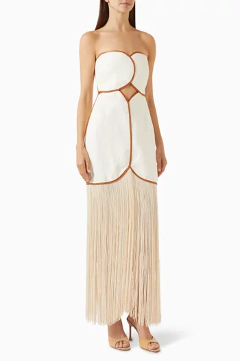 Joaquina Fringe Maxi Dress