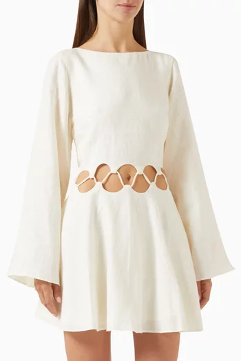 Remi Cut-out Dress in Linen