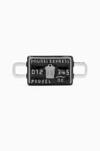 Black Credit Card Charm in Sterling Silver