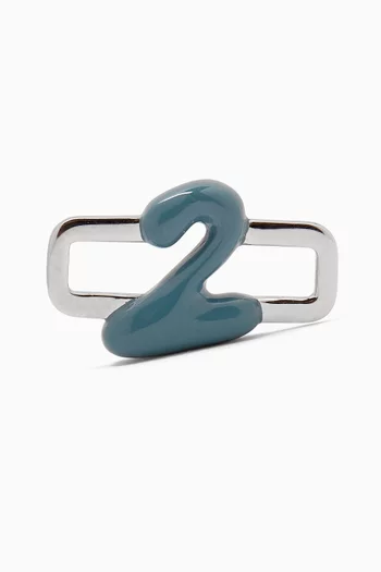 Number 2 Charm in Sterling Silver