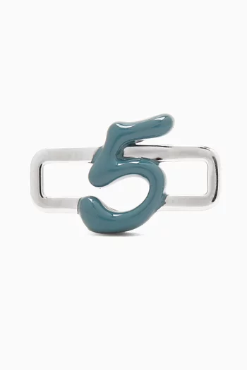 Number 5 Charm in Sterling Silver