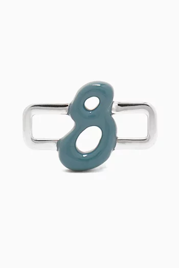 Number 8 Charm in Sterling Silver