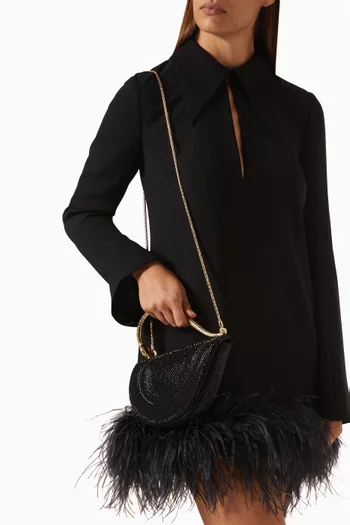 حقيبة سيربينتي كواري 1968 بيد علوية مرصعة بالكريستال شمواه